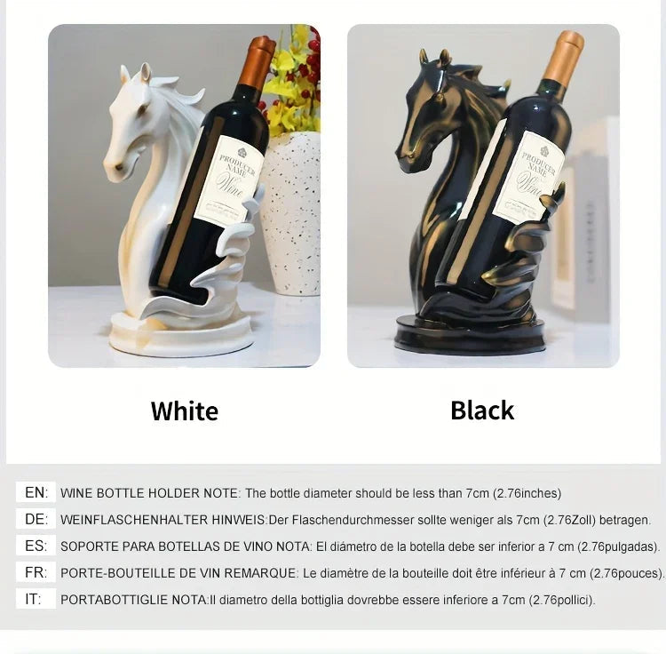 Wine Rack - Modern Horse Head Wooden