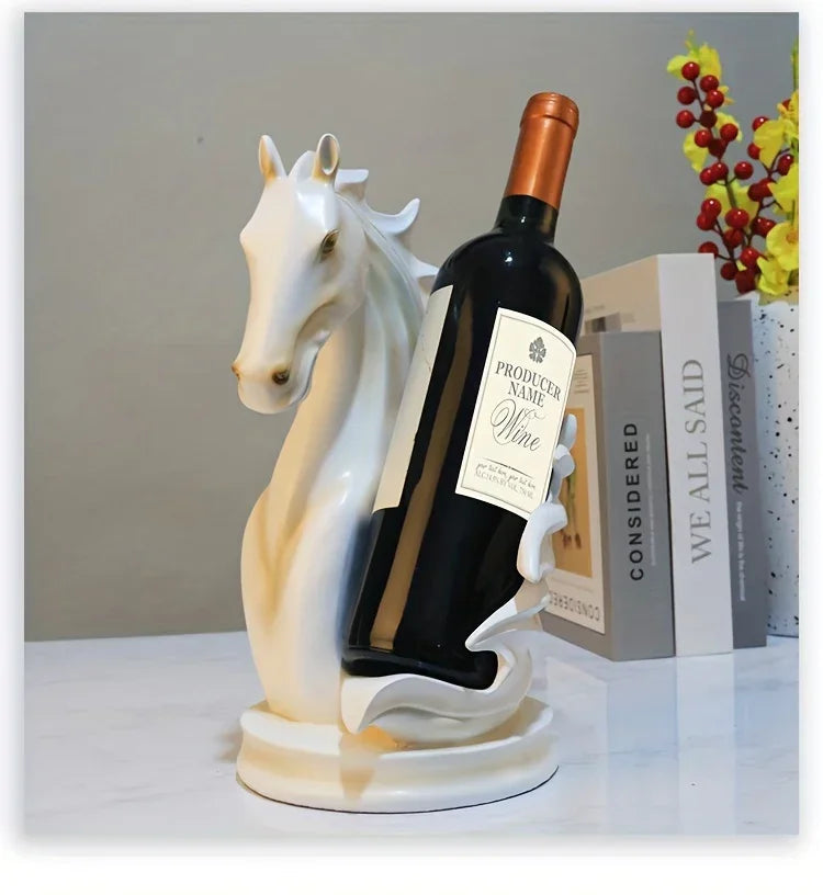 Wine Rack - Modern Horse Head Wooden