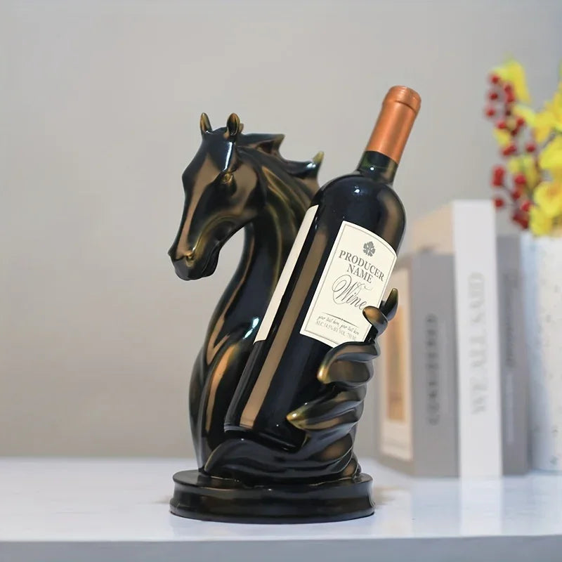 Wine Rack - Modern Horse Head Wooden