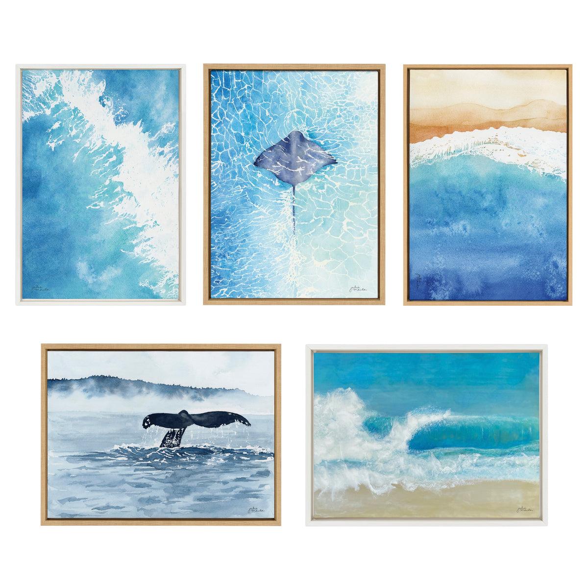 Sylvie Whale Watching Framed Canvas by Julie Maida
