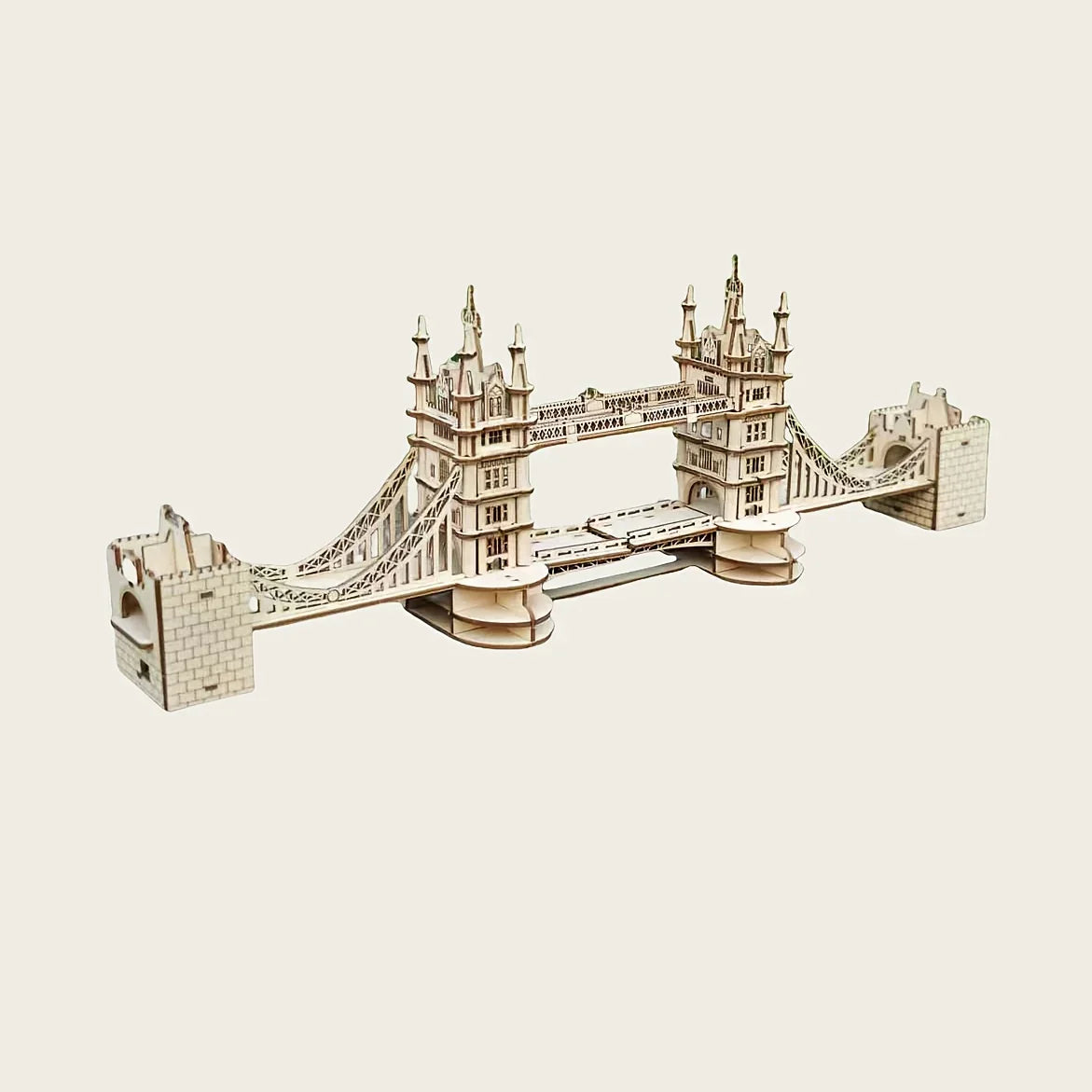 Wooden 3D London Bridge Puzzle Model with Interlocking Pieces