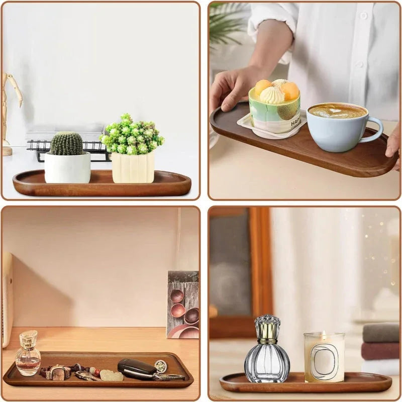 Wooden Serving Tray 11.5 x 4 Inch Oval Deli Board Cheese Plate — House of Avana, view 18 of 26