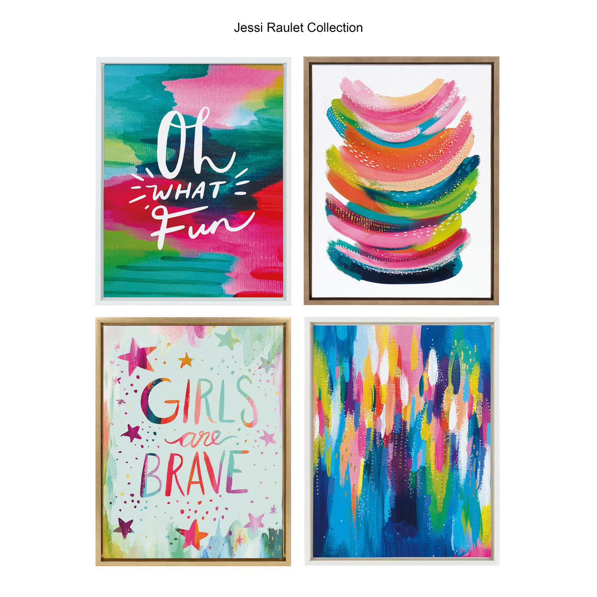 Sylvie Bright Abstract Framed Canvas by Jessi Raulet of Ettavee
