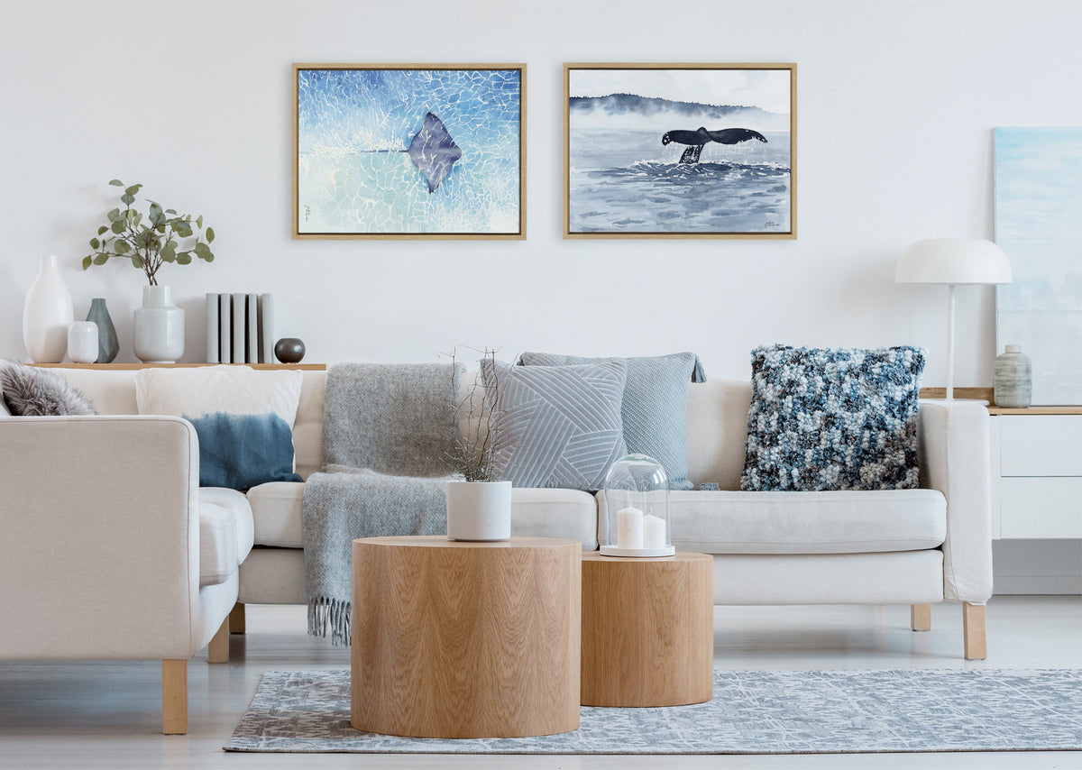 Sylvie Whale Watching Framed Canvas by Julie Maida