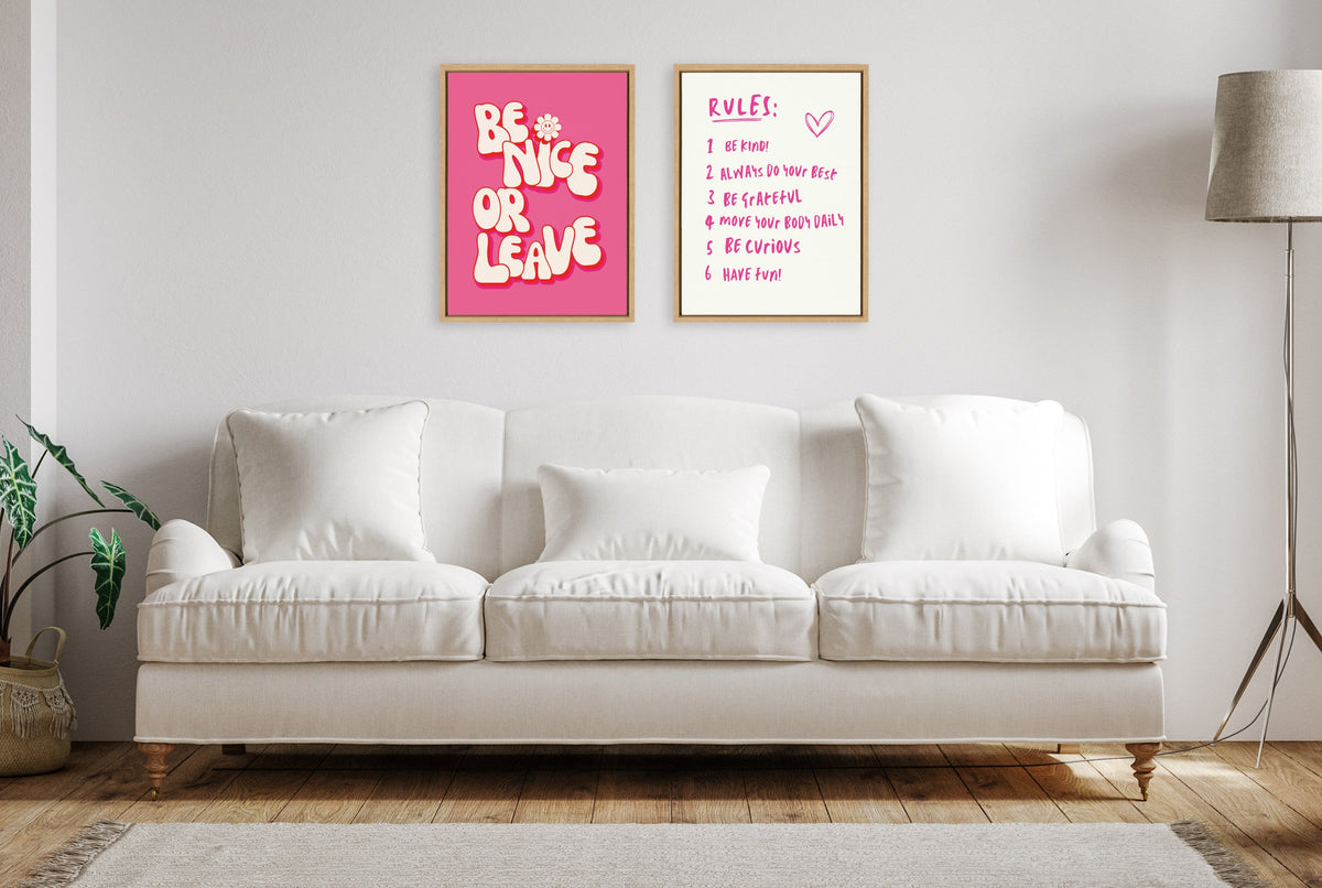 Sylvie House Rules Framed Canvas by Honey Island Studio
