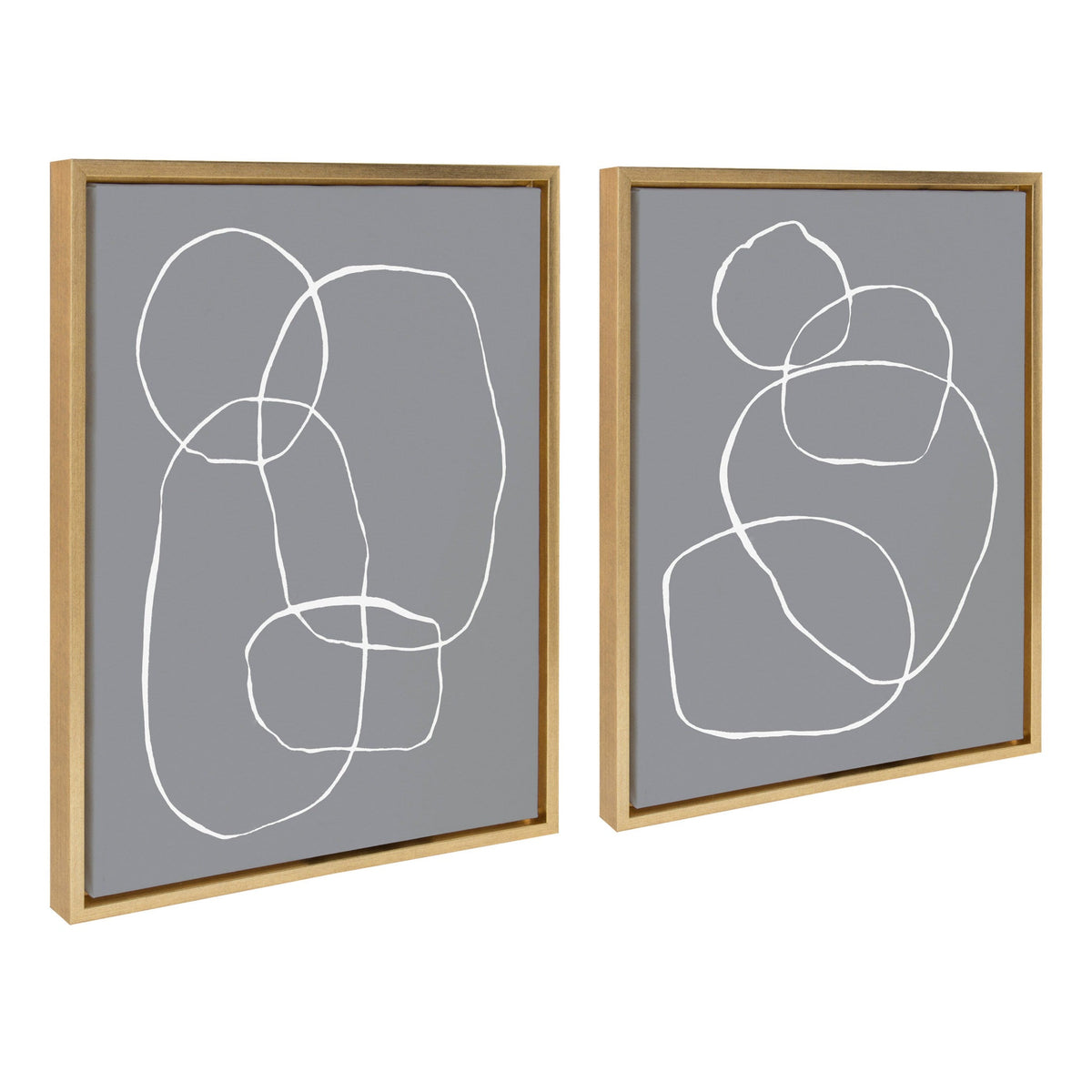 Sylvie Gray Going in Circles Framed Canvas Set by Teju Reval