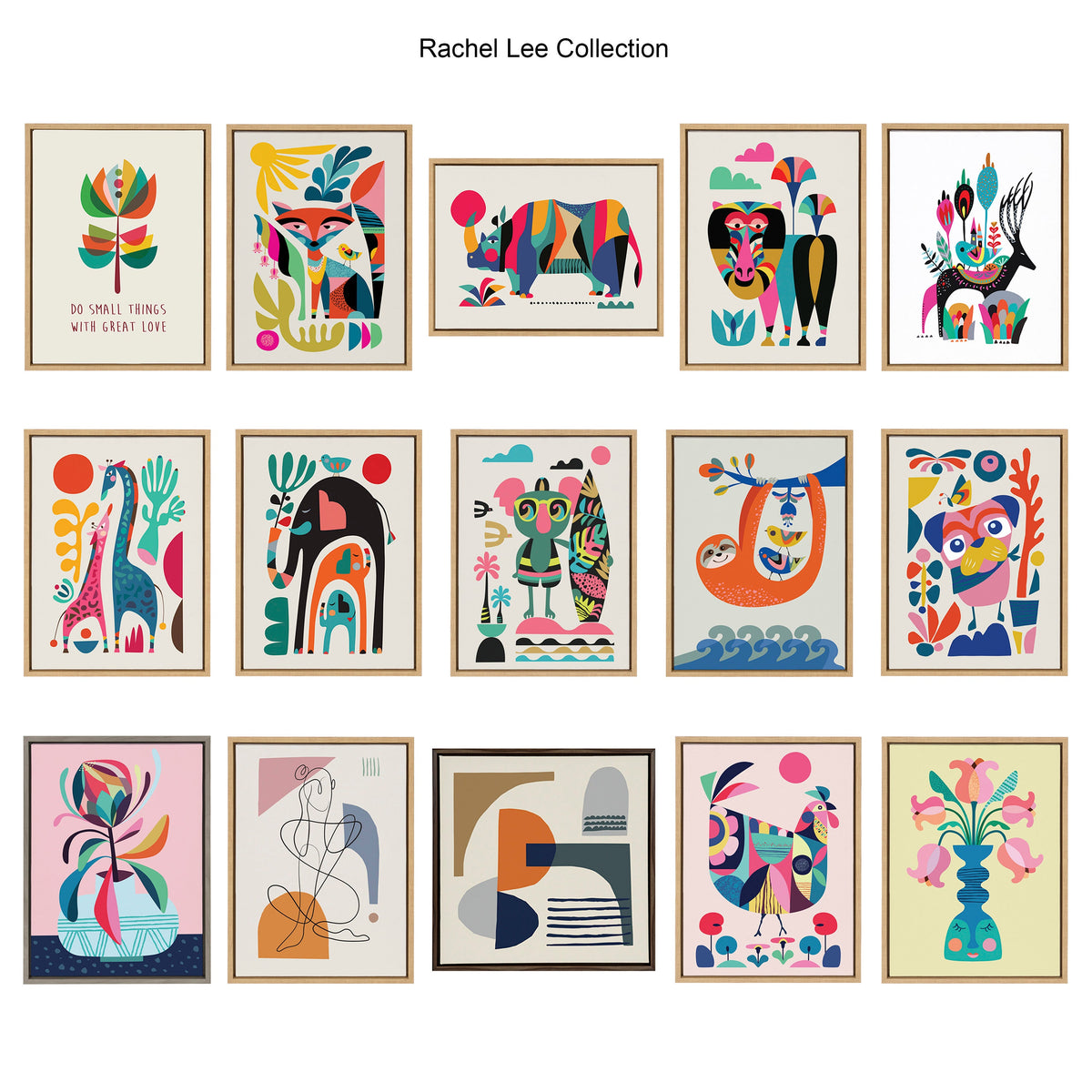 Sylvie Mid Century Modern Protea Framed Canvas by Rachel Lee of My Dream Wall