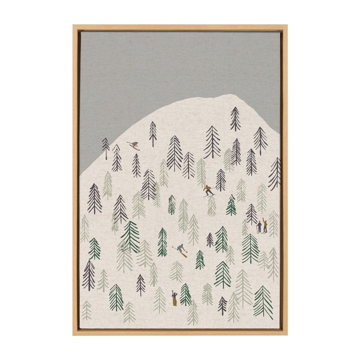 Sylvie New Nostalgia Skiers Framed Canvas by Hannah Beisang