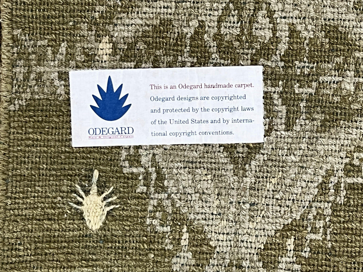 Tibetan Rug 12x15, Wool Hand Knotted Carpet, Odegard Rug, Birds, Olive Green, 12 x 15 Oversized Handmade Contemporary Area Rug, Extra Large - Jewel Rugs, view 10