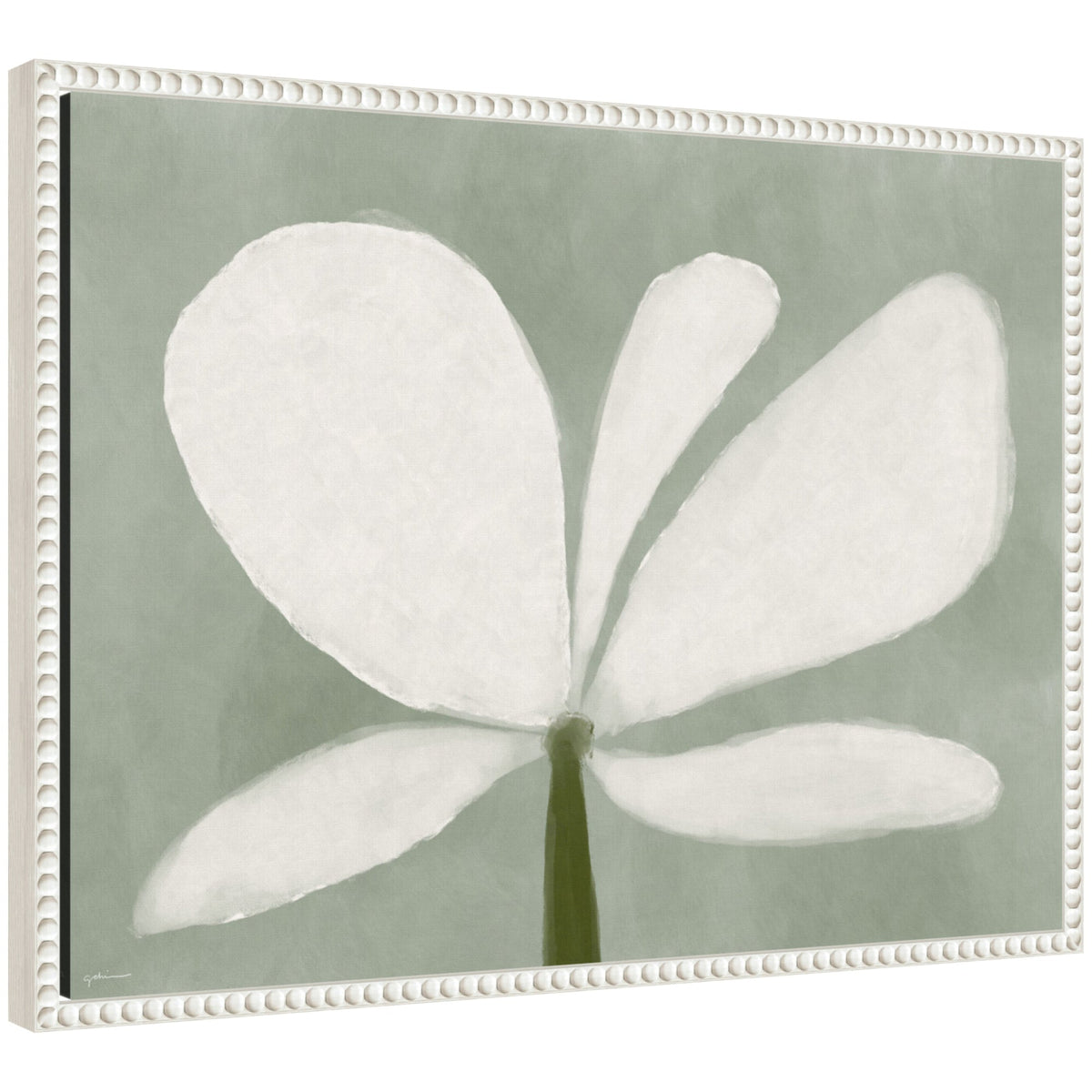 White Floral No. 2 by Gabrielly Guedes Framed Canvas Wall Art Print