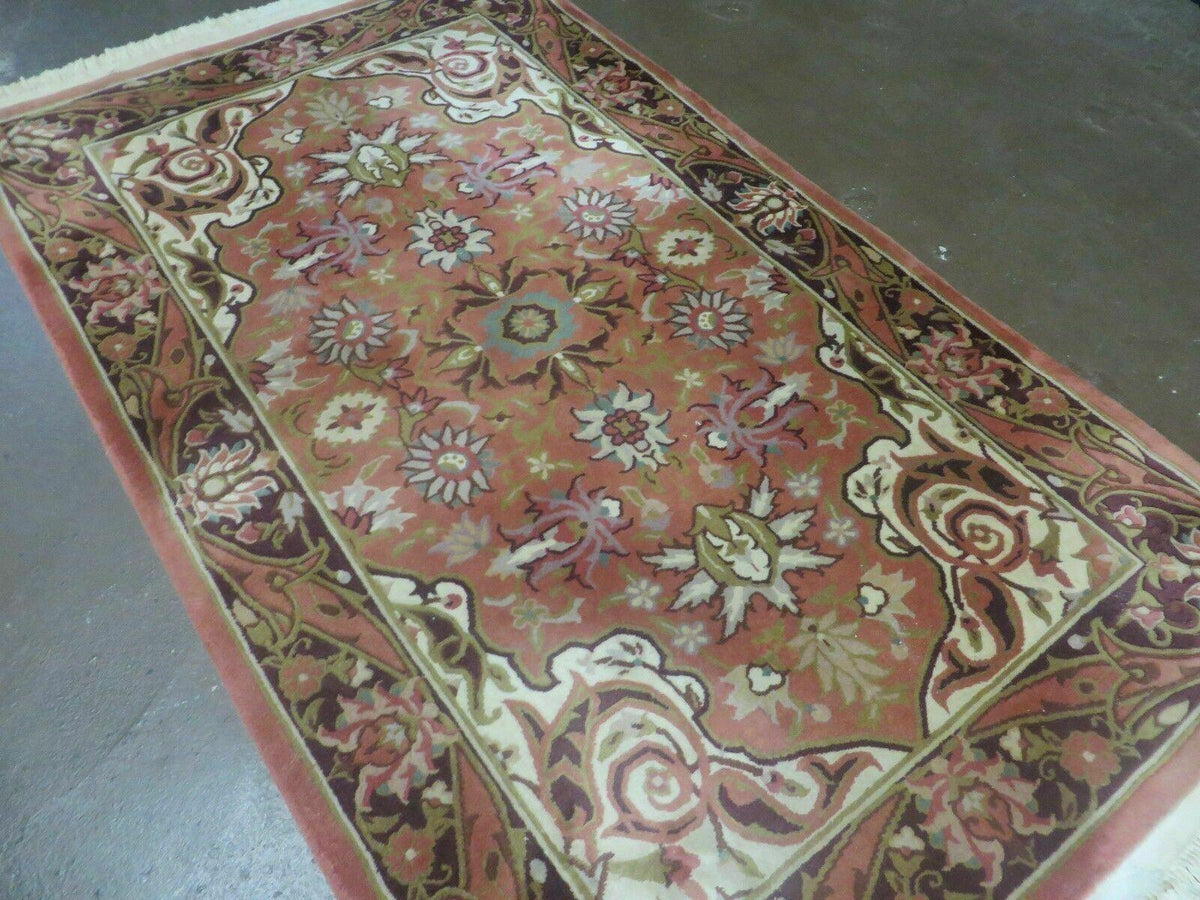 Chinese Wool Rug 3x5 Vintage Handmade Oriental Carpet Floral Medallion - Jewel Rugs, view 13