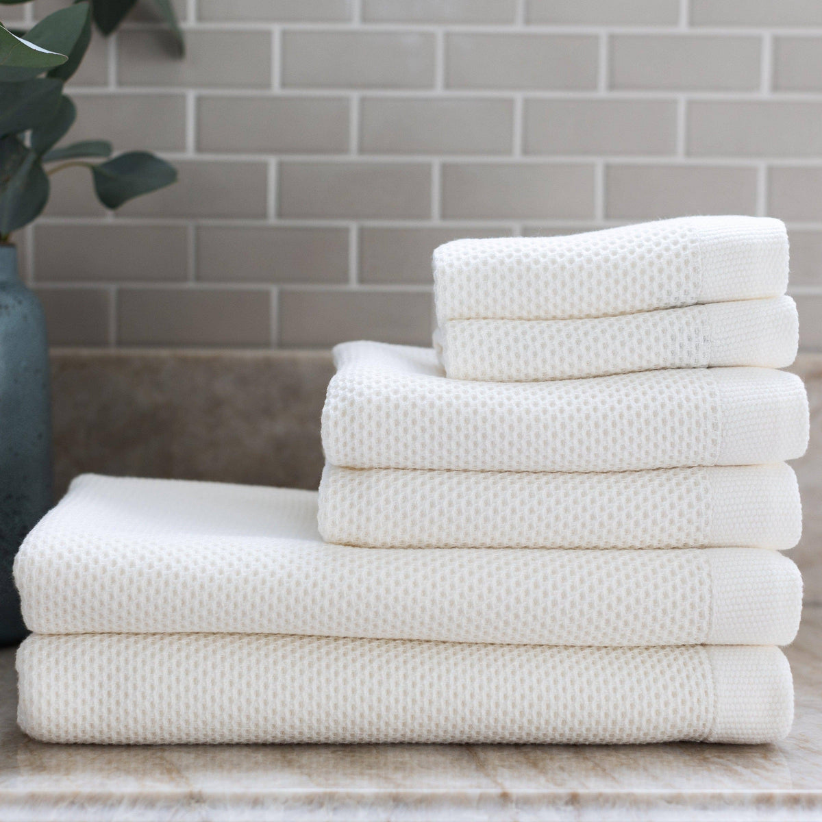 Turkish Cotton Waffle Weave Bath Towel - Source by Studio Skara, view 3