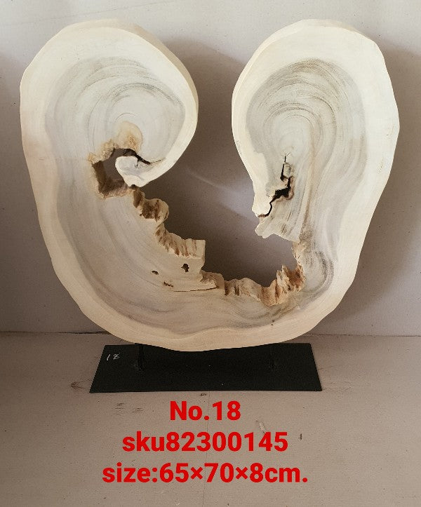 25-30 Inches High Artistic Wooden Slice with Iron Stand Large(Size Vary)