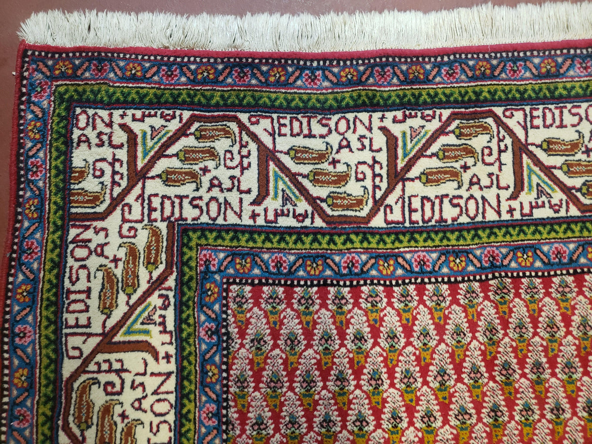 6x9 Finely Woven Turkish Tribal Rug, Boteh/Paisley Pattern, Red & Beige Area Rug, Vintage Wool Carpet, Entryway Rug, Hand-Knotted Foyer Rug - Jewel Rugs, view 5