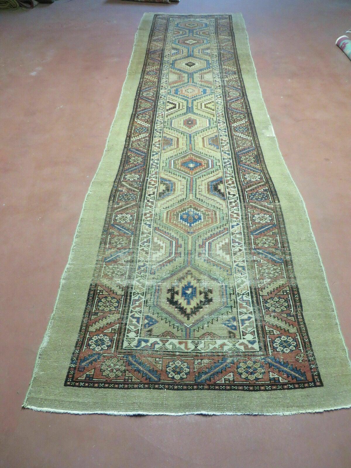 3'4" X 12' Antique Hand Made Turkish Wool Rug Runner Carpet Camel Hair Nice - Jewel Rugs, view 2