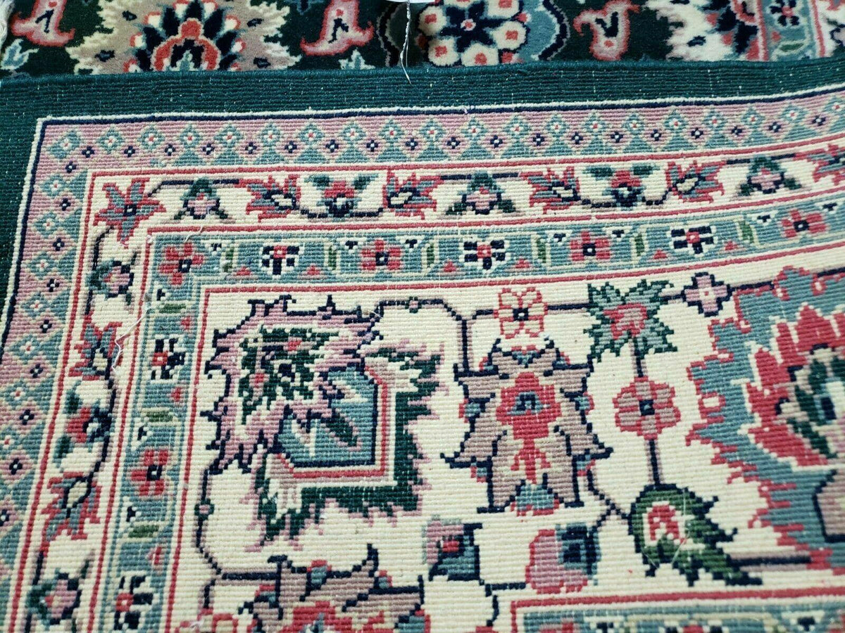8' X 10' Handmade Indian Oriental Wool Rug Carpet Organic Dye Forest Green Nice - Jewel Rugs, view 10