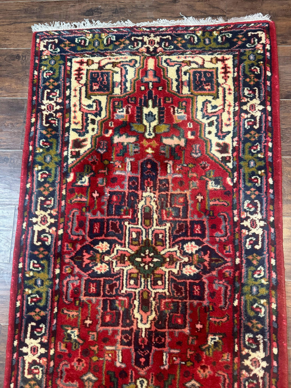 Indo Persian Heriz Runner Rug 3 x 17, Geometric Long Runner Carpet for Hallway, Medallions, Wool Runner Rug 3x17 - Jewel Rugs, view 3