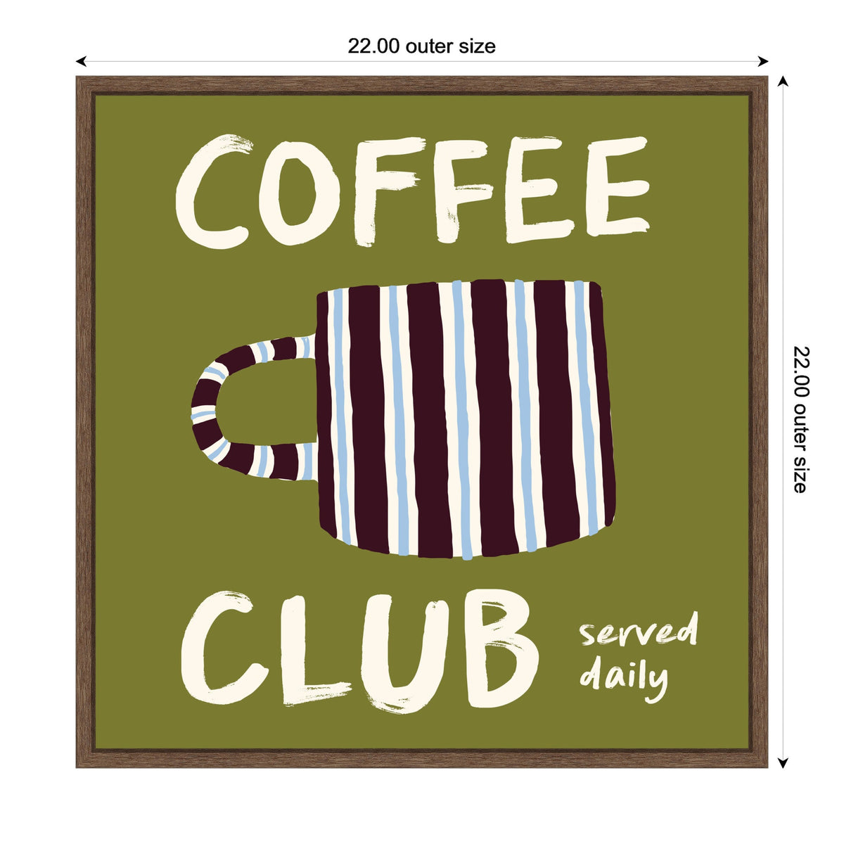 Coffee Club Kitchen Sage Green by Lucky Guava Framed Canvas Wall Art Print
