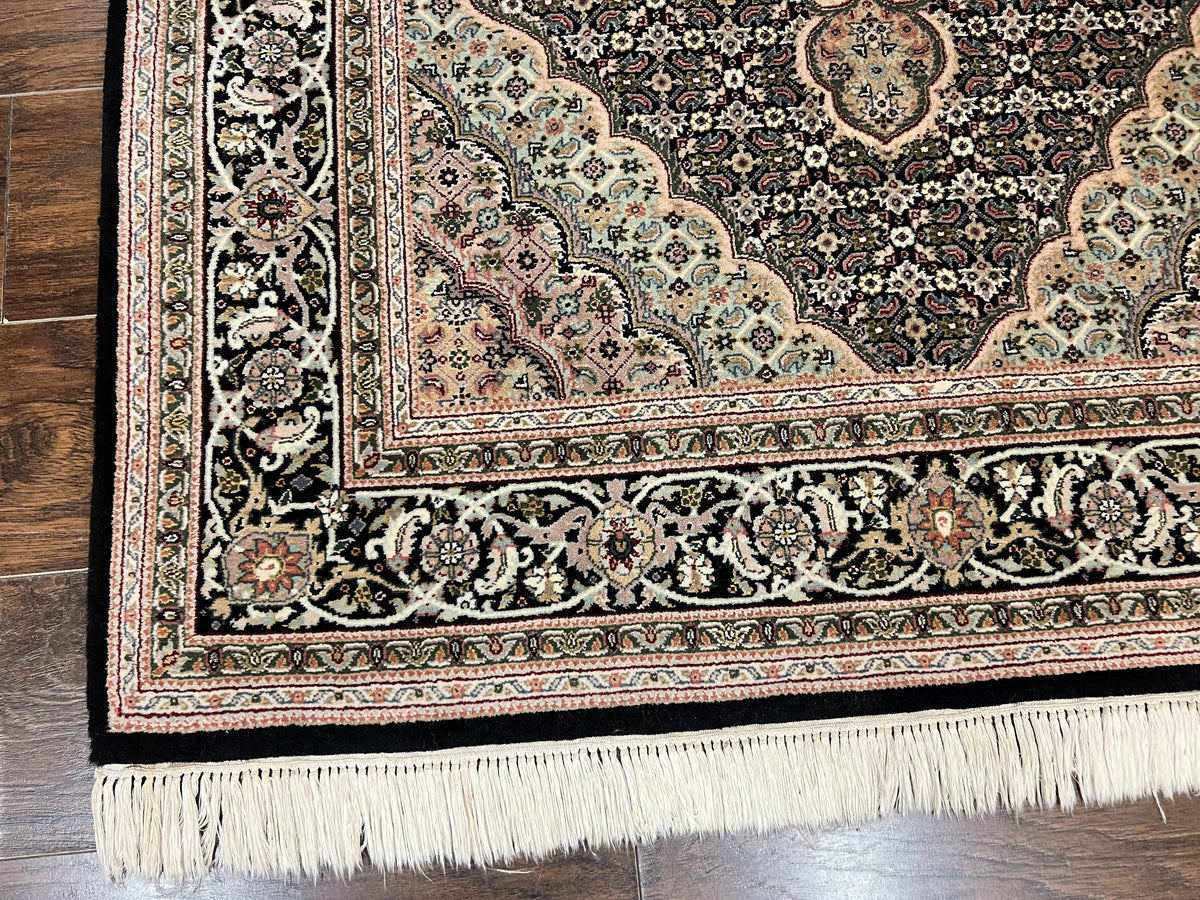 Sino Persian Rug 4x6, Fine Hand Knotted Carpet, Black, Wool, Vintage Rug 4 x 6, Herati Mahi, 300 KPSI - Jewel Rugs, view 9