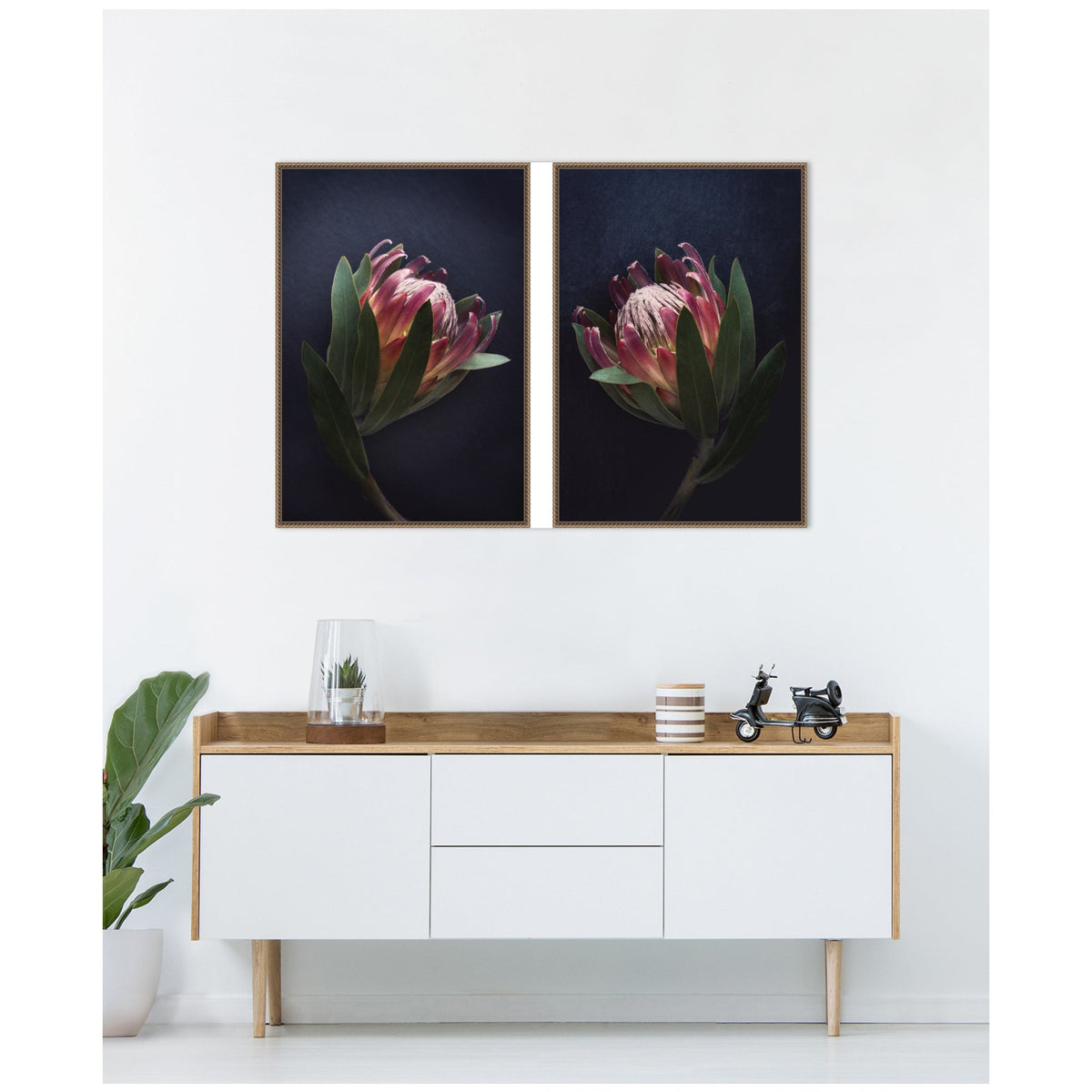 Moody ProteaNo. 1 & No. 2 2 Piece Framed Canvas Wall Art Set by Emiko and Mark Franzen F2 Images