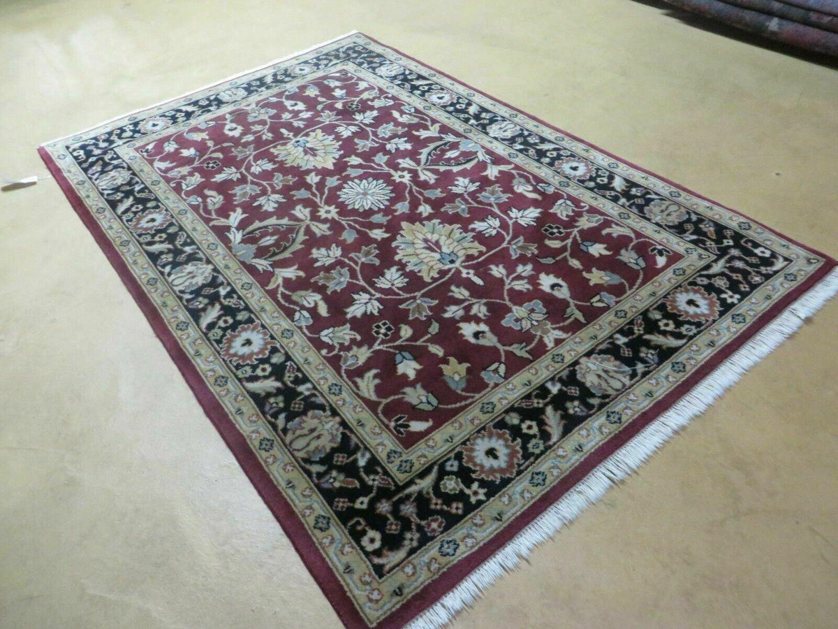 4' X 6' Handmade Finely Knotted Indian Agra Pattern Wool Rug Nice - Jewel Rugs, view 2