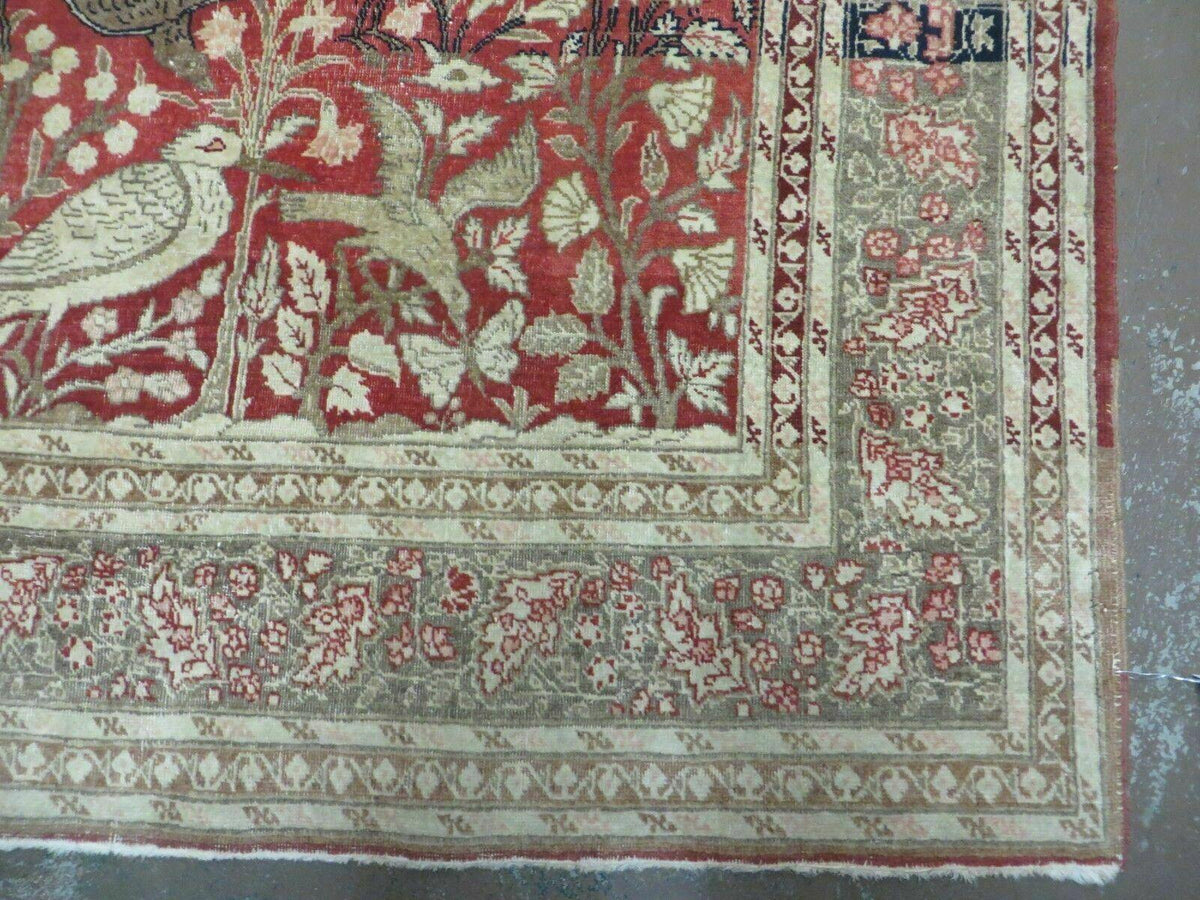 4' X 6' Antique Handmade Turkish Tree Of Life Oriental Wool Rug Birds Red - Jewel Rugs, view 8