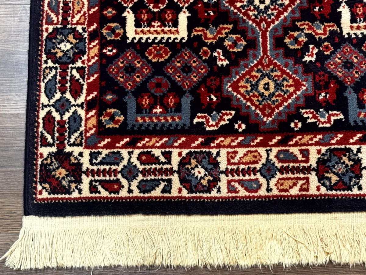 Small Karastan Rug 3x4, Yuruk Collection, Wool, Tribal, Geometric, Navy Blue - Jewel Rugs, view 9