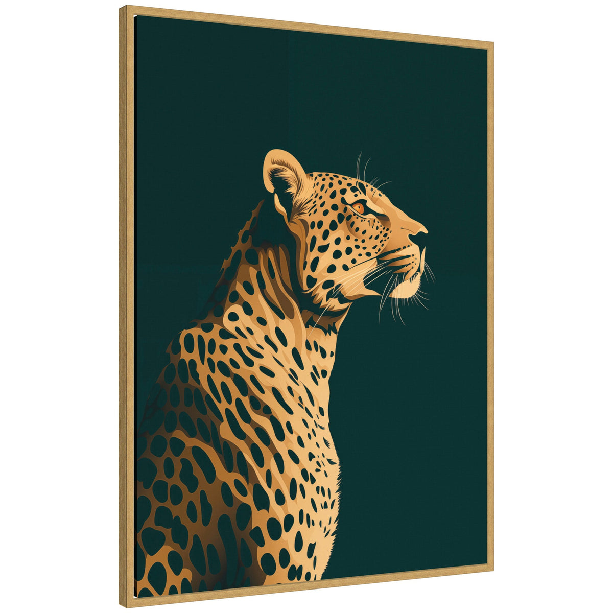 Emerald Gilded Cheetah by The Creative Bunch Studio Framed Canvas Wall Art Print