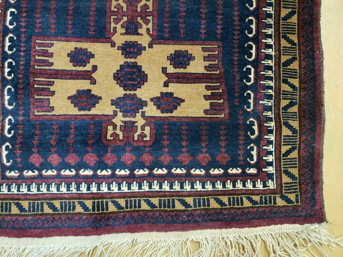 3' X 4' Vintage Handmade Balouchi Balouch Tribal Wool Rug Nice - Jewel Rugs, view 9