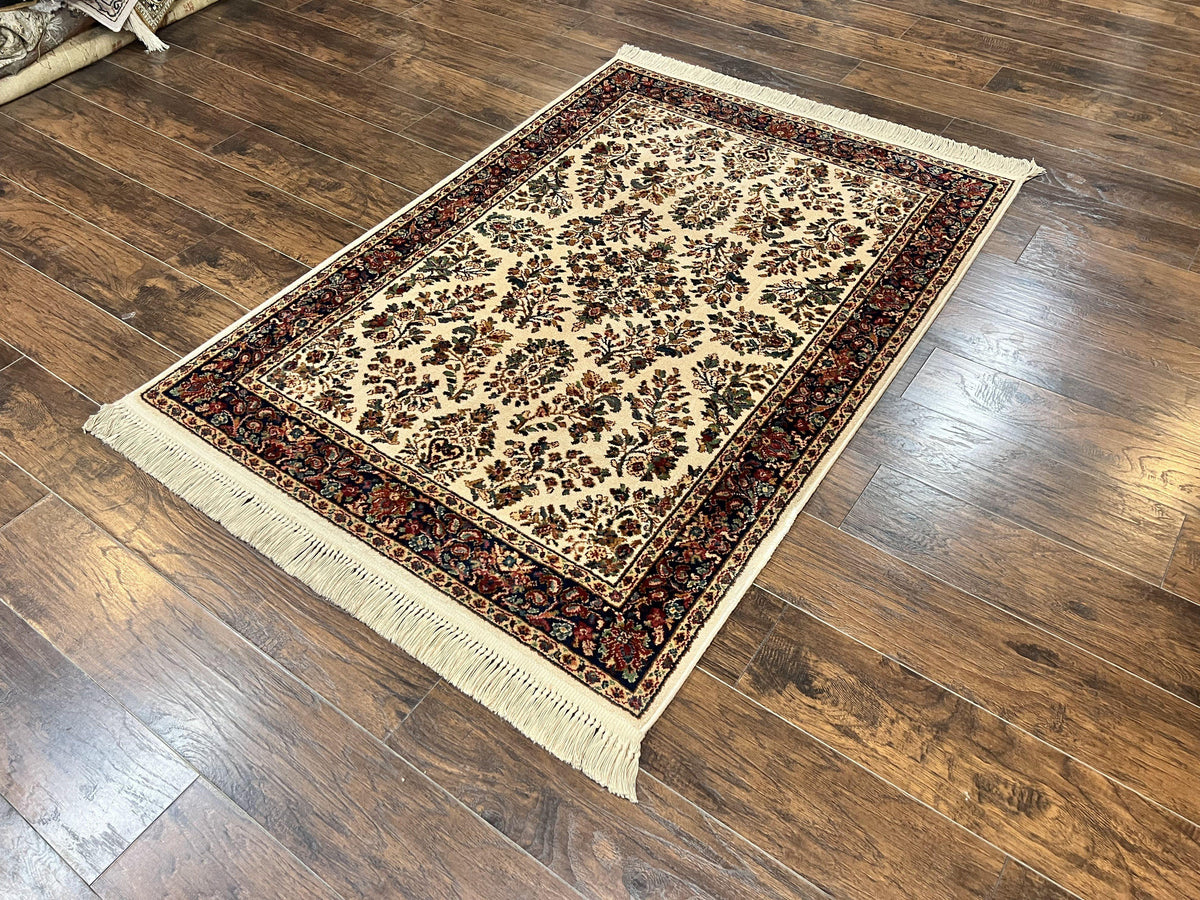 Karastan Rug 4x6, Karastan Ivory Sarouk #760 Wool Carpet, Vintage Original Collection 700 Series Discontinued, Floral Oriental Rug - Jewel Rugs, view 2