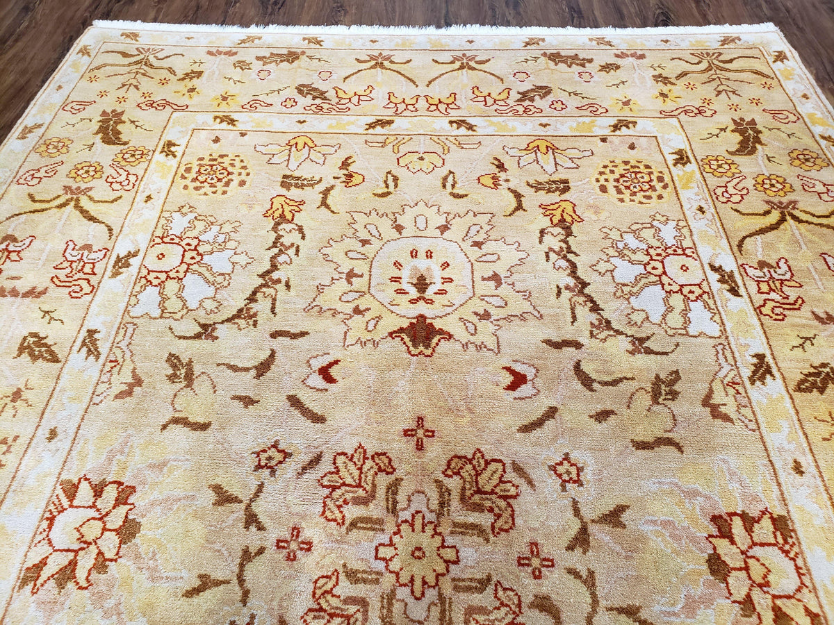 Vintage Turkish Oushak Area Rug 6x9, Wool Hand-Knotted - Jewel Rugs, view 13