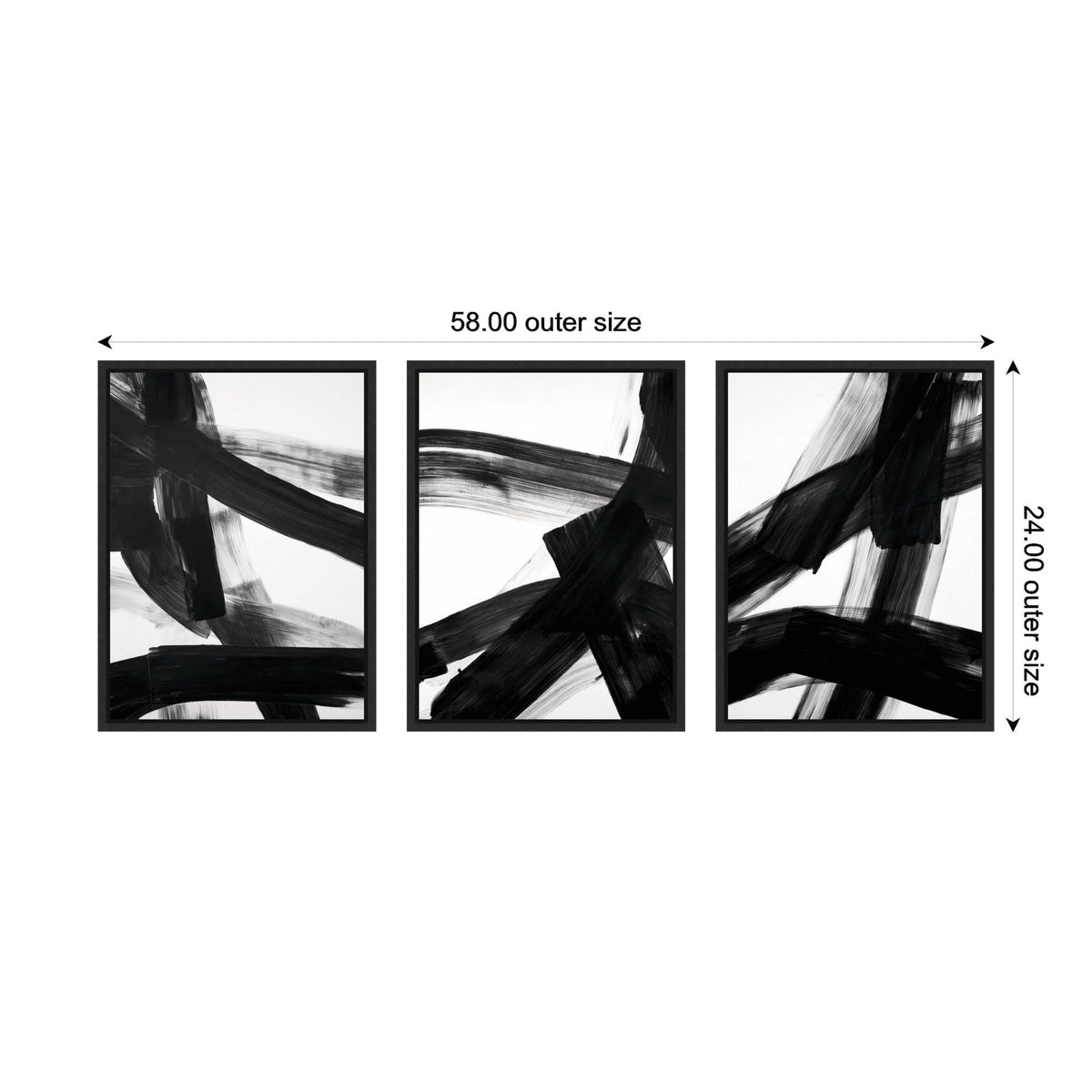Black Mark No. 1, No. 2, & No. 3 3 Piece Framed Canvas Wall Art Set by Amy Lighthall