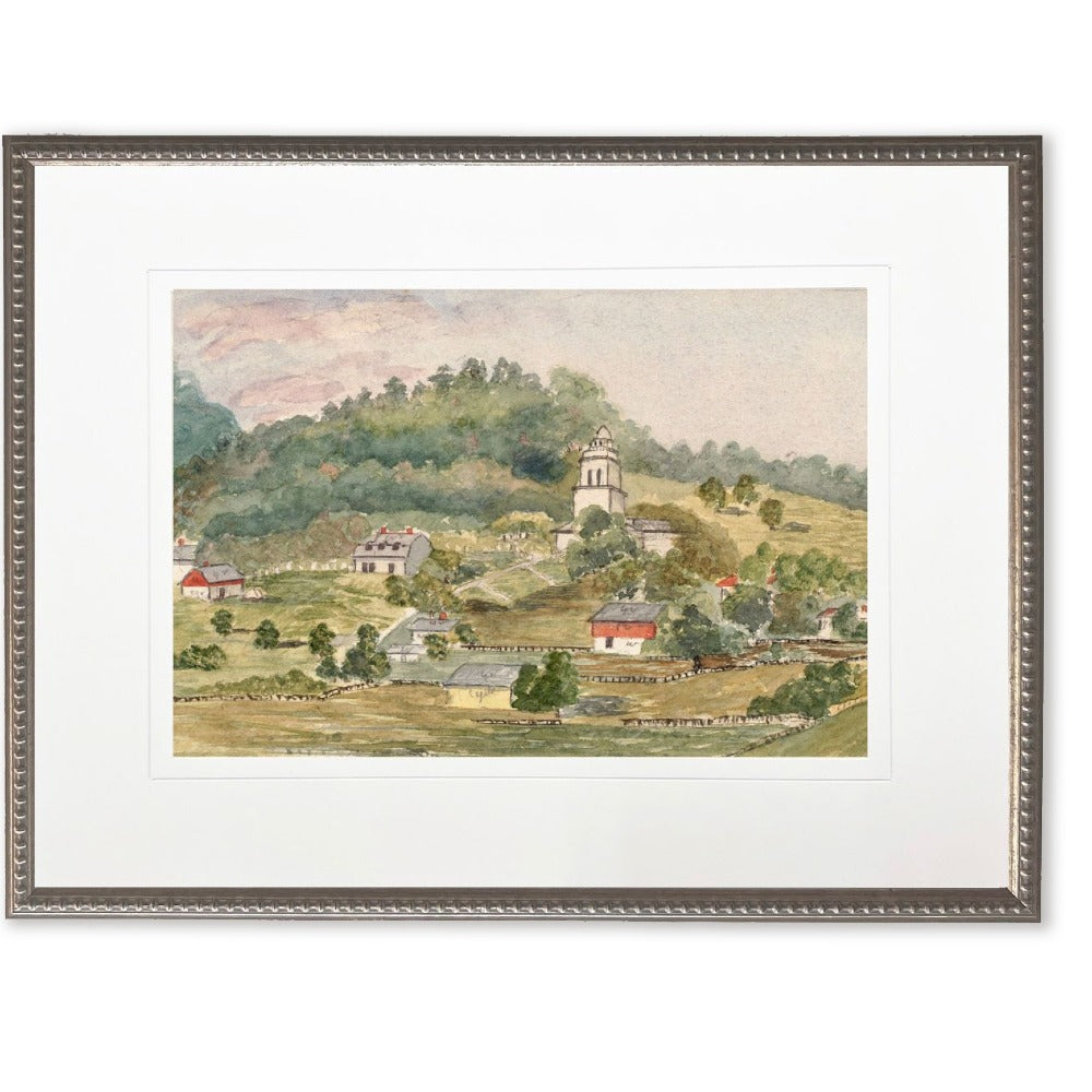 Town Landscape in Silver-Beaded Frame - Antique Curiosities