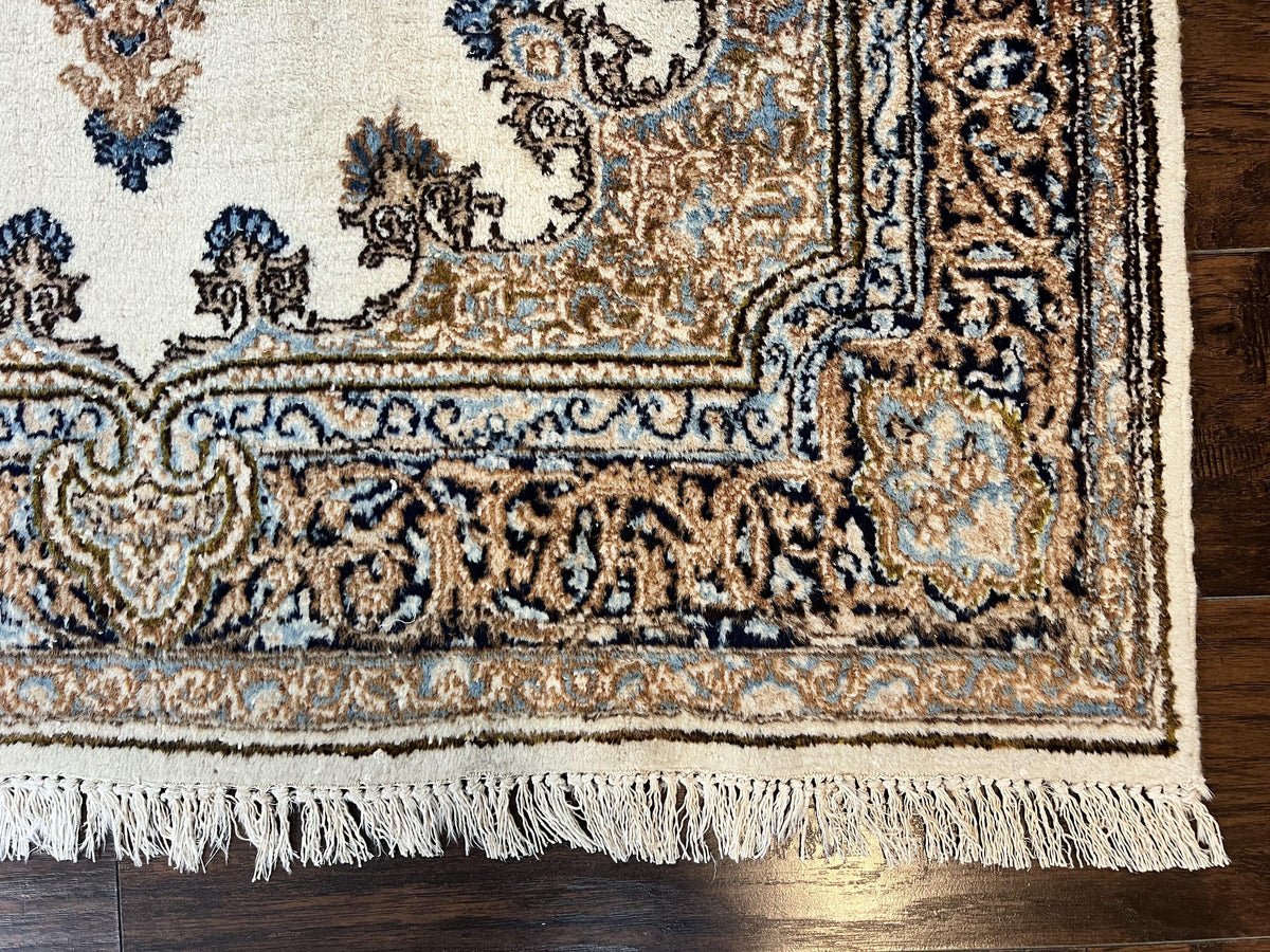 Square Persian Kirman Rug 4x4, Semi Open Field, Handmade - Jewel Rugs, view 9