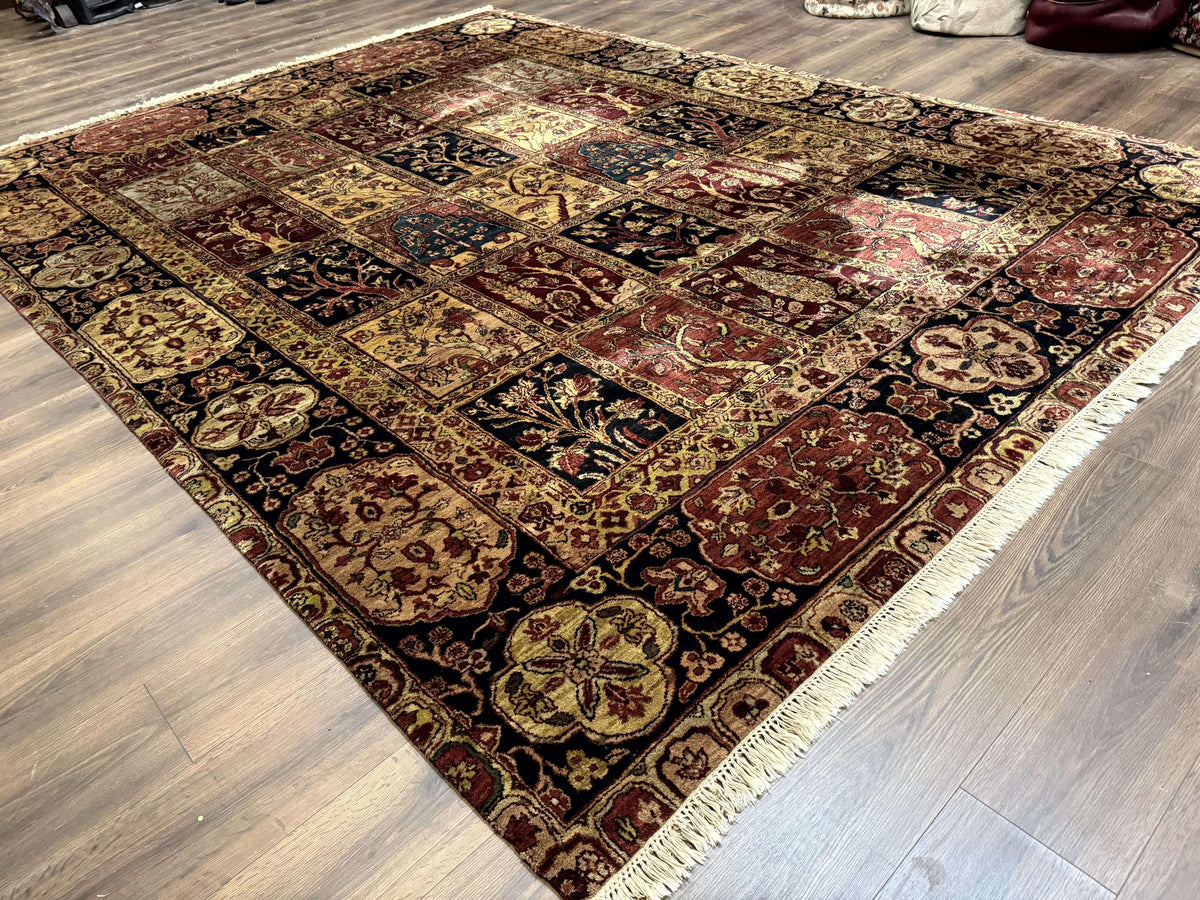 Indo Persian Rug 9x12, Bakhtiari Panel Design, Multicolor, Soft Wool Pile - Jewel Rugs, view 13