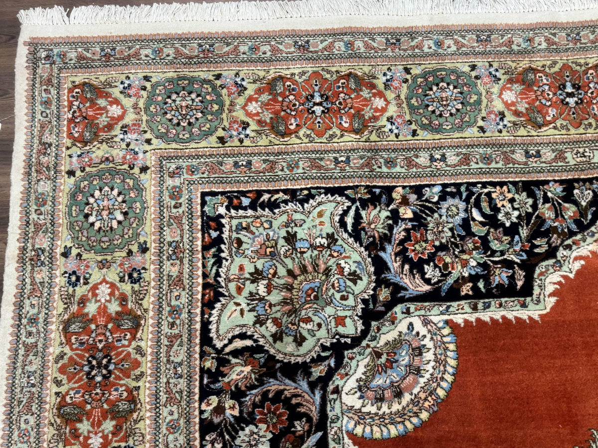 Persian Rug 11x13, Semi Open Field, Soft Wool Pile, Vintage Persian Carpet, Persian Tabriz Tabatabai - Jewel Rugs, view 6