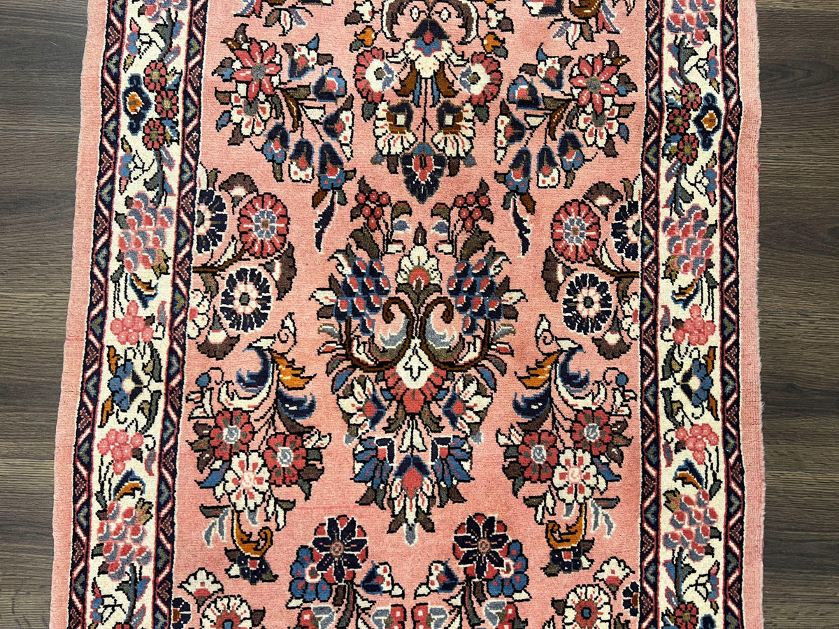Persian Sarouk Runner Rug 2.9 x 13.6, Wool Floral Hand Knotted Runner - Jewel Rugs, view 4