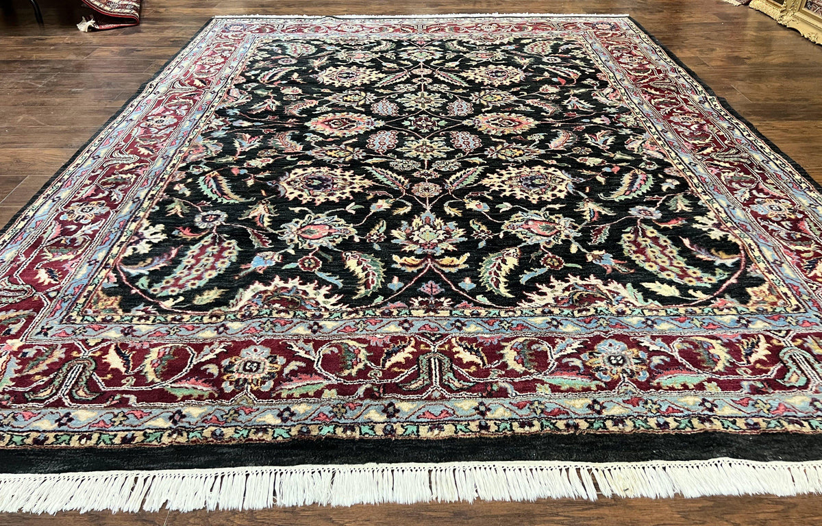 Indo Persian Rug 8x10, Nourison Carpet, Floral, Hand Knotted Vintage Wool Rug - Jewel Rugs