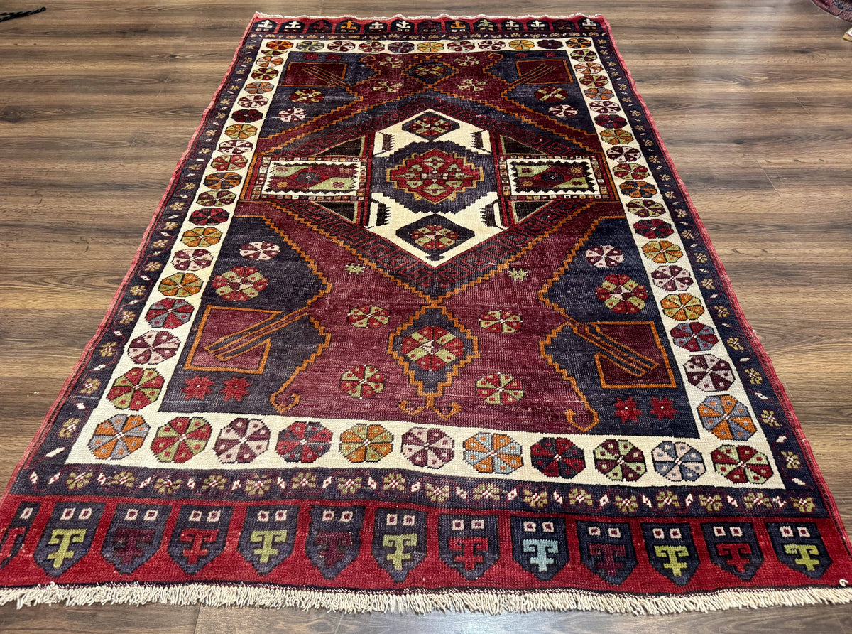 Turkish Kazak Rug 5x7, Geometric - Jewel Rugs, view 2