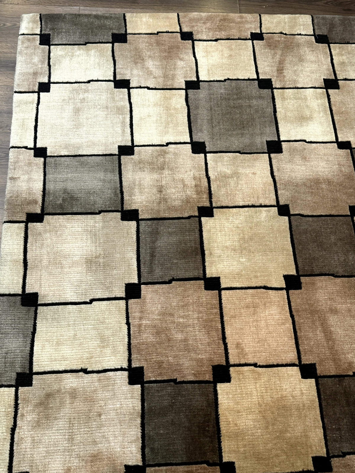 Tibetan Wool Rug 5x8, Contemporary Modern Carpet, Abstract Design, Soft Thick Pile, Pair B - Jewel Rugs, view 7