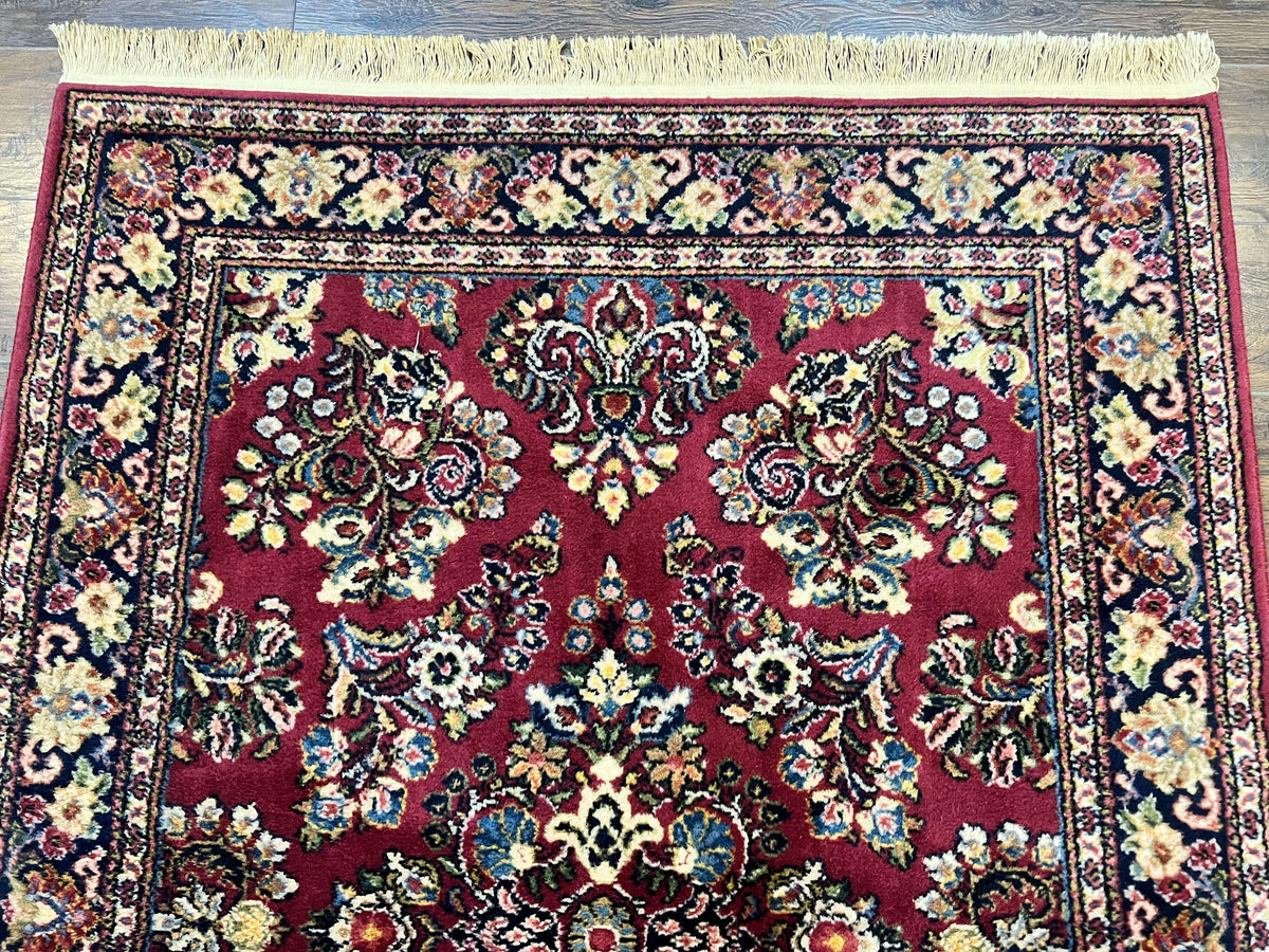 Karastan Rug 4.6 x 6 Lanamar Sarouk #5528, Red Wool Karastan Oriental Carpet, Discontinued, Antique, Wool Pile - Jewel Rugs, view 4