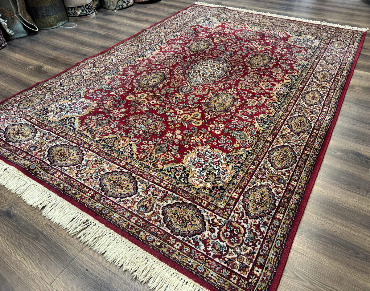 Persian Wool Rug 7x10, Couristan Carpet, Belgium Power Loomed Rug, Red, Floral, Traditional - Jewel Rugs, view 2