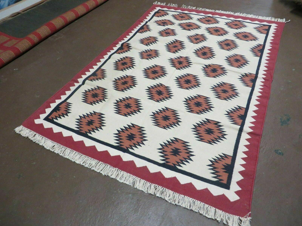5' X 8' Hand Woven Wool Rug Contemporary Kilim Dhurrie Modern Oriental Area Rug - Jewel Rugs, view 2
