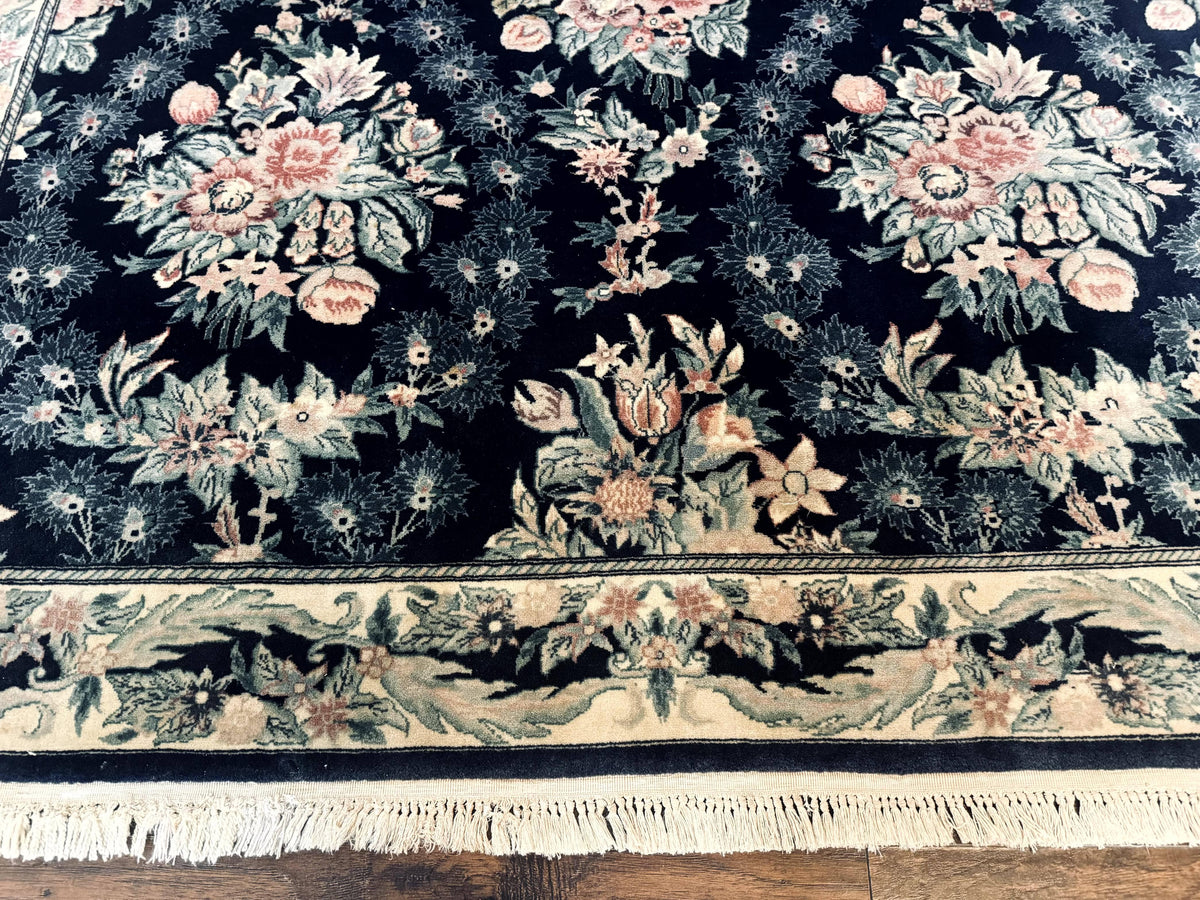 Sino Persian Rug 6x9, Navy Blue, Floral - Jewel Rugs, view 6