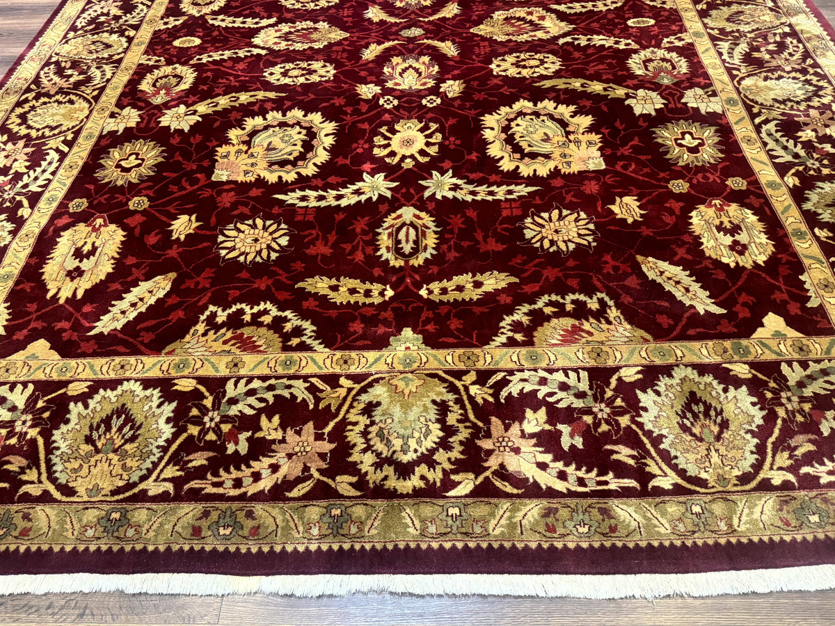 Indo Mahal Rug 9x12, Allover Pattern, Dark Red, Traditional Wool Area Rug - Jewel Rugs, view 6