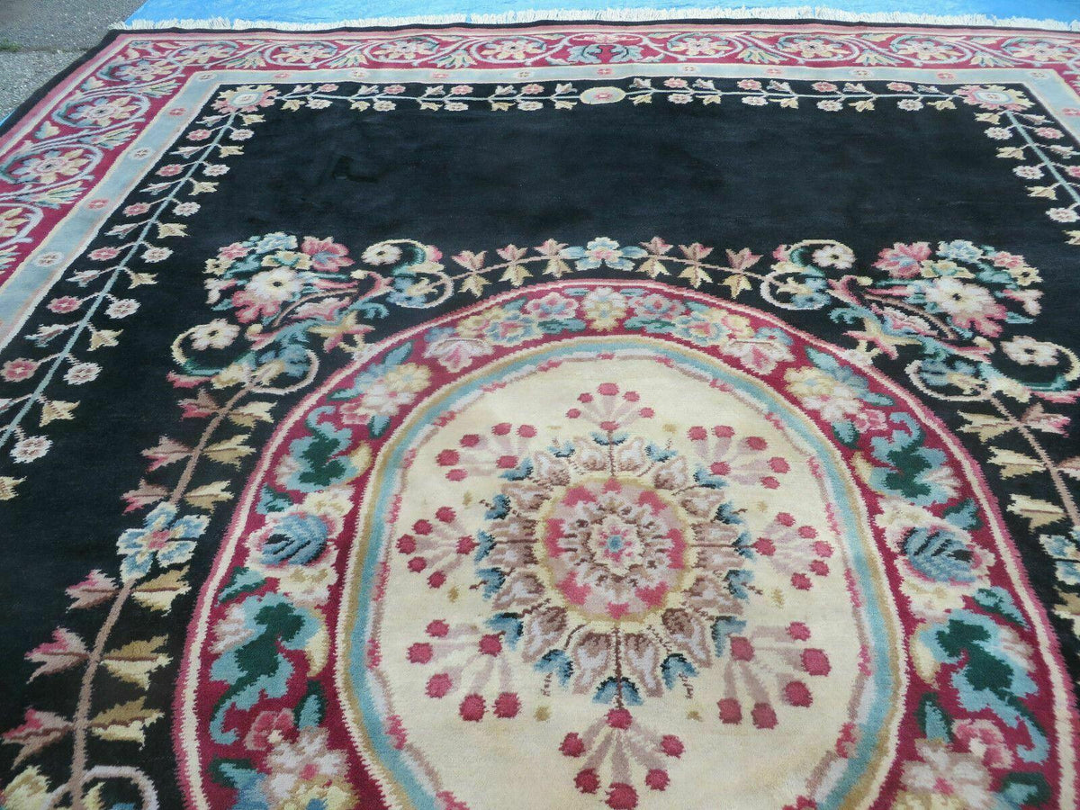 9' X 12' Decorative Chinese Aubusson Hand Knotted Pile Wool Rug Black Nice - Jewel Rugs, view 4