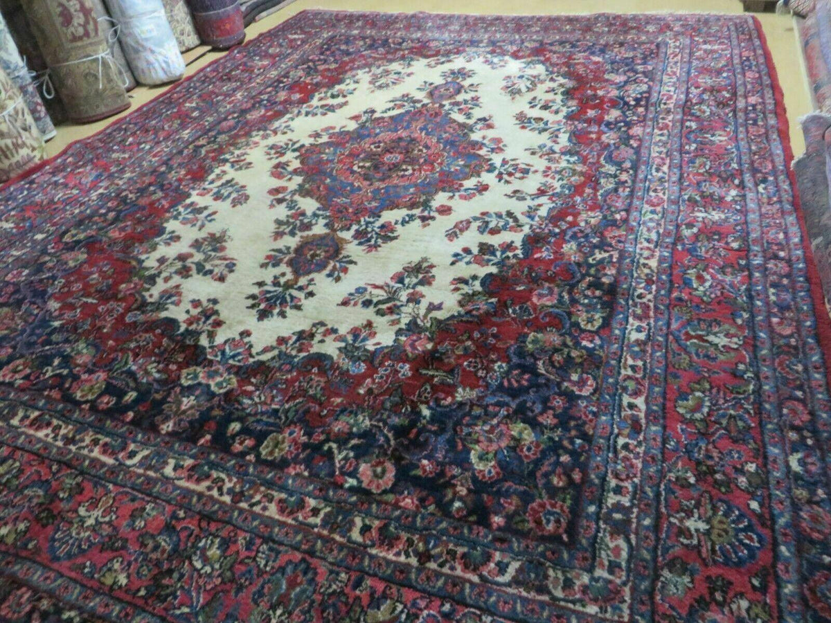 Persian Sarouk Rug 9x12 - Semi Open Field Medallion Carpet - Jewel Rugs, view 2