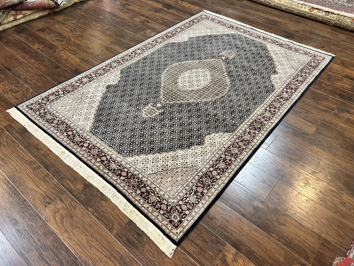 Sino Persian Rug 6x9, Herati Pattern, Vintage Handmade Hand Knotted Wool Oriental Carpet, Fine 6 x 9 Rug, Traditional Rug, Dark Blue Rug - Jewel Rugs, view 12