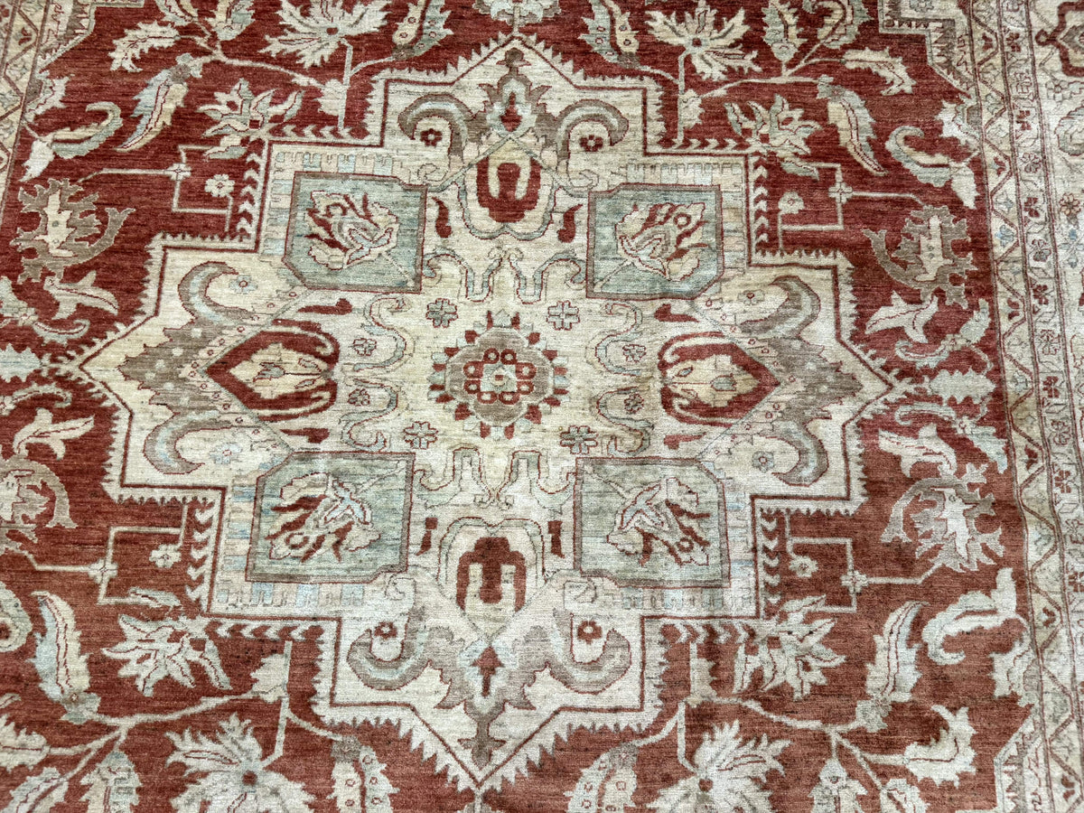 Turkish Heriz Serapi Rug 9x13, Geometric Medallion - Jewel Rugs, view 5