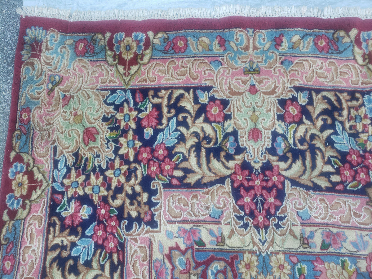 Antique Persian Kirman Rug 10x17 Oriental Carpet 10 x 17, Red, Multicolor, Namazian Signature Master Weaver, Shabby Chic, Semi Open Field - Jewel Rugs, view 8